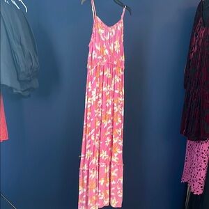 Pink Floral Maxi Dress